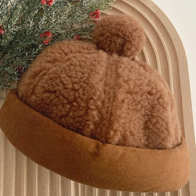 Oottbebe51｜(1y-6y  Free)  羊羔絨毛半圓帽6