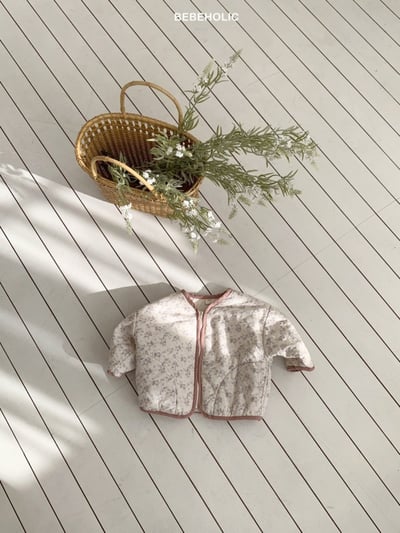 Bebe holic19｜(6m-18m) 碎花滾邊鋪棉拉鍊外套12