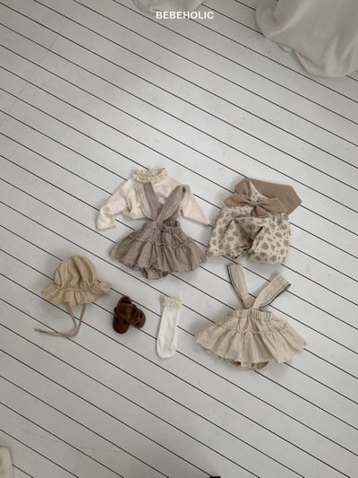 Bebe holic47｜(3m-18m) 層次吊帶滾邊包屁褲裙11