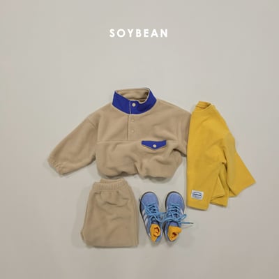 Soybean30｜(75cm-118cm) 抓絨半開襟扣套裝9