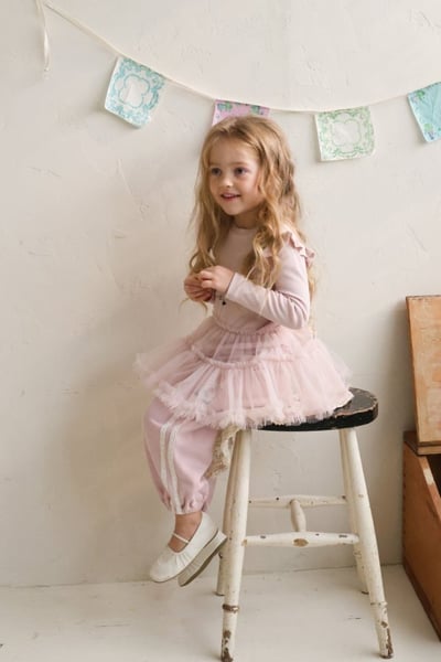 FLO56｜(75-140) 3色薄紗連身洋裝上衣13