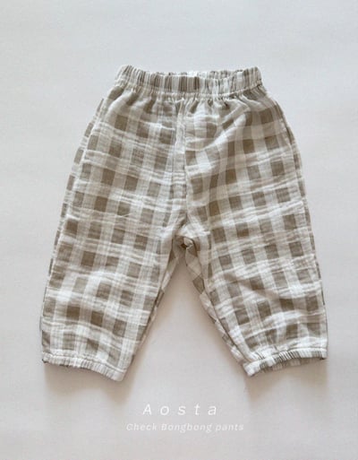 AOSTA23｜(6m-5y) 印花棉麻休閒縮口褲7