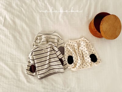 Valubebe78｜(65-90) 補丁條紋/點點上衣3