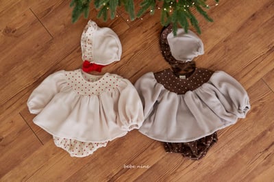 bebe nine05 (65cm-75cm) 2色波點撞色套裝含帽子17