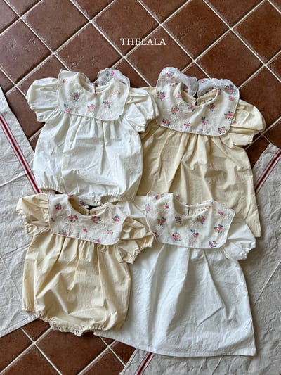 thelala56｜ (0m-18m) 玫瑰翻領包屁衣9