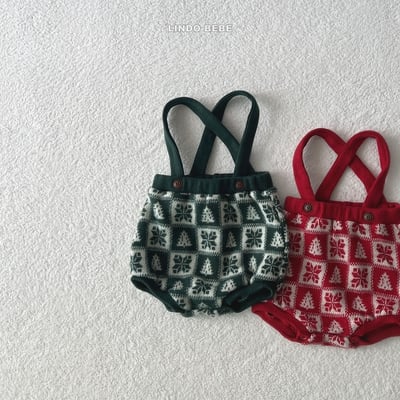 Lindo17｜(3m-18m) 雪花吊帶包屁褲3
