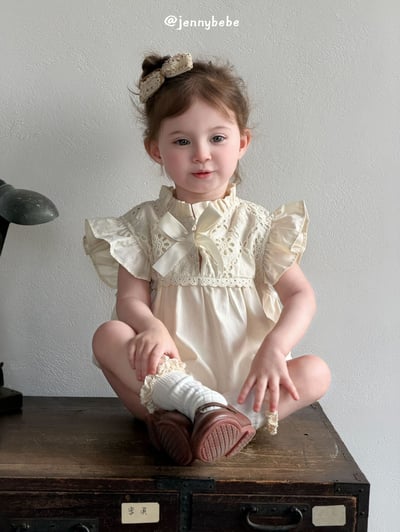 JE732｜(66-120cm) 刺繡緞帶包屁衣/洋裝1