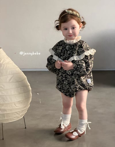 JE712｜(66-90cm) 復古碎花蕾絲花邊套裝11