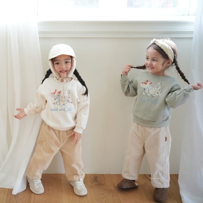 neneru13｜(70cm-125cm) 3色小狗插畫休閒上衣9