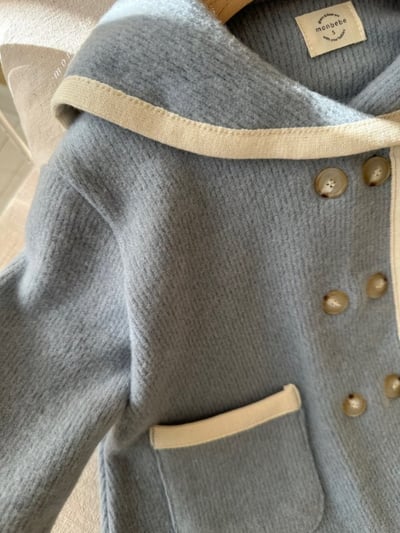 MONBEBE28｜(1y-8y) 滾邊排扣翻領外套8