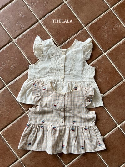 thelala51｜ (70-115) 壓花櫻桃格紋背心上衣5