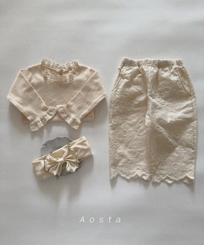 AOSTA43｜(6m-5y) 蕾絲滾邊碎花上衣14