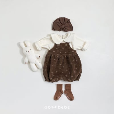 Oottbebe02｜(0m-12m) 玫瑰燈芯絨吊帶包屁褲13