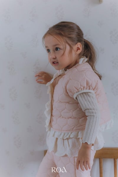 ROA08｜(80cm-120cm) 2色菱格蕾絲邊鋪棉褲8