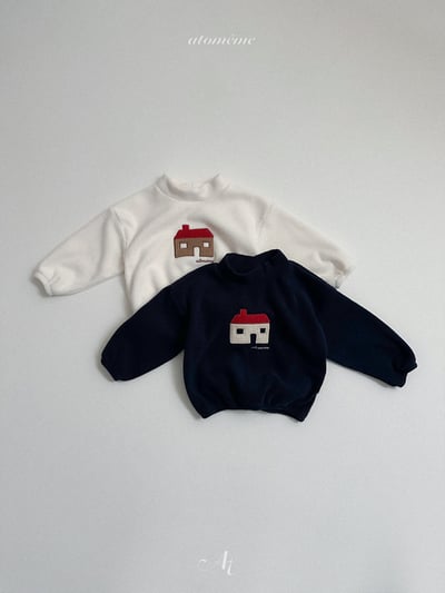 AT48｜(70-110) 小屋刺繡半高領上衣1