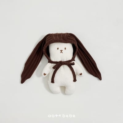 Oottbebe03｜(0m-12m) 壓紋兔耳綁帶帽6
