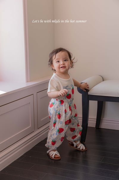 M-KIDS28｜(65-115cm) 印花縮口棉褲8