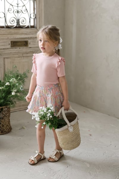 FLO23｜(75-140) 碎花荷葉邊短褲3