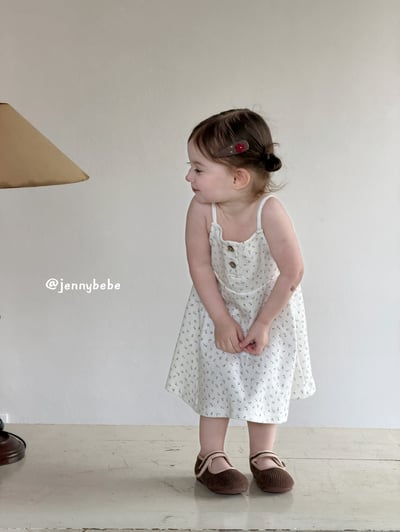 JE434｜(80-120cm) 細肩帶小碎花洋裝10