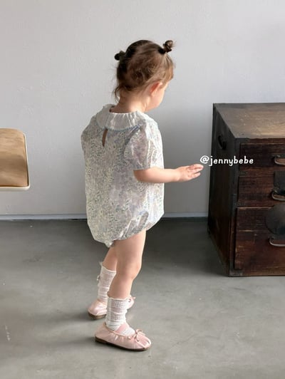 JE696｜(66-90cm) 藍色花卉包屁衣18