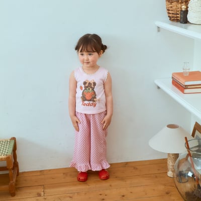 1st blue40｜(~93-118cm) 小熊印花花邊背心7