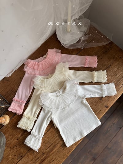 Marron08｜(1y-6y) 層次花瓣領袖上衣1