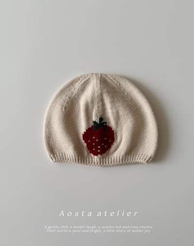 AOSTA19｜(0y-4y) 草莓印花針織帽3