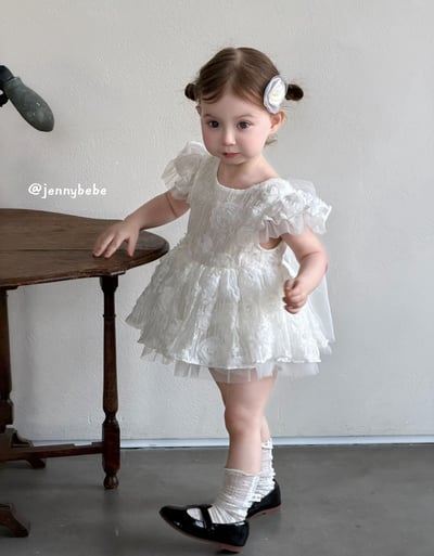 JE706｜(66-120cm) 玫瑰薄紗緞帶包屁衣/洋裝13