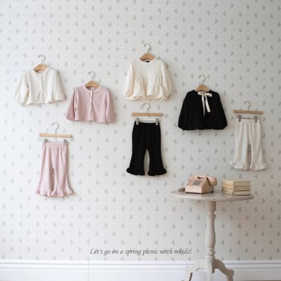 M-KIDS46｜(65-115cm) 2色蕾絲花邊開襟外套6