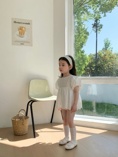 JE36｜(66-90cm) 泡泡袖花邊包屁衣8