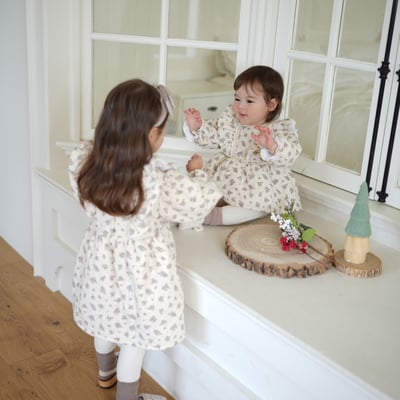 neneru33｜(85cm-125cm) 1色荷葉袖碎花包屁衣6