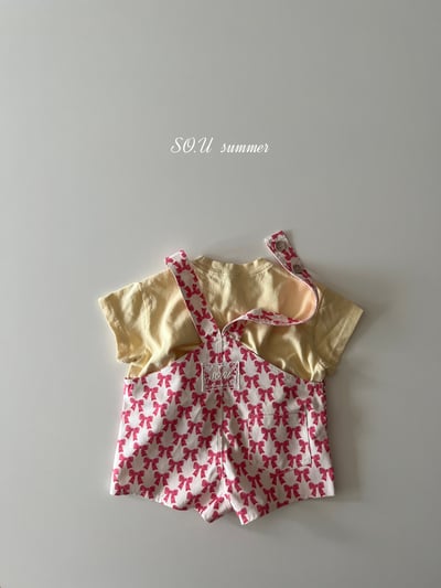 SO.U19｜(6m-4y) 蝴蝶結印花包屁扣吊帶褲9