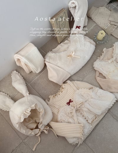 AOSTA09｜(6m-5y) 磨毛蝴蝶捲邊上衣5