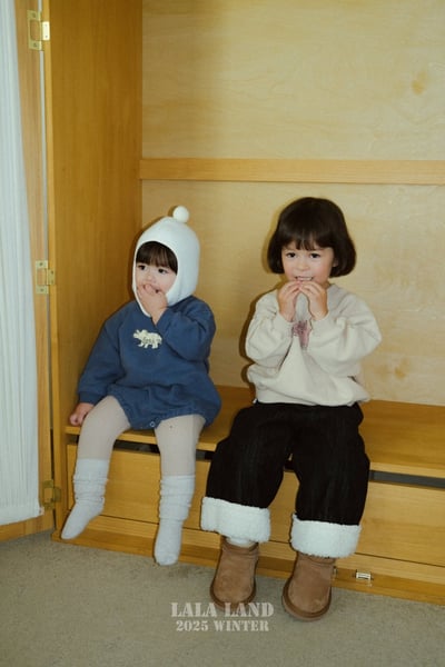 lala land75｜(75cm-120cm) 2色反摺刷毛直筒牛仔褲7