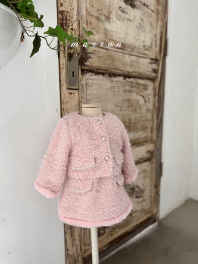 Marron 23｜(1y-6y) 羽毛珍珠背心洋裝6