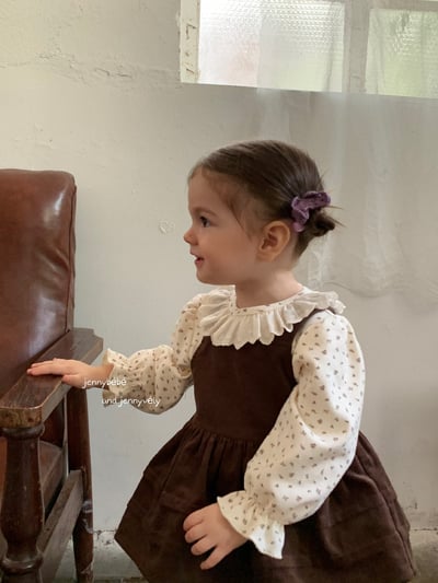 JE582｜(73-100cm) 滾邊翻領上衣/燈芯絨吊帶包屁裙10