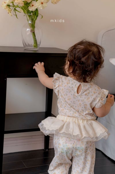 M-KIDS06｜(65-115cm) 素面/碎花飛袖套裝10