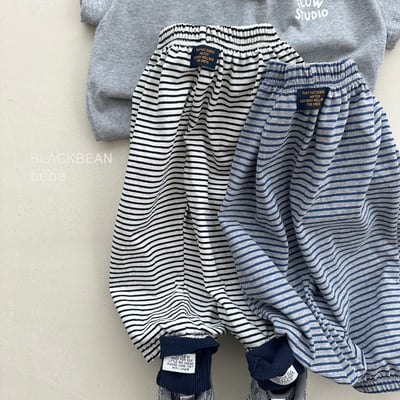 BEAN08｜(65-120cm) 條紋縮口褲3