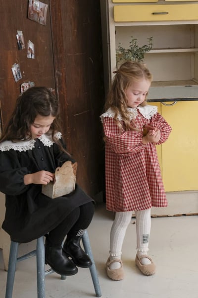 FLO30｜(75-135cm) 2色雪花翻領洋裝14