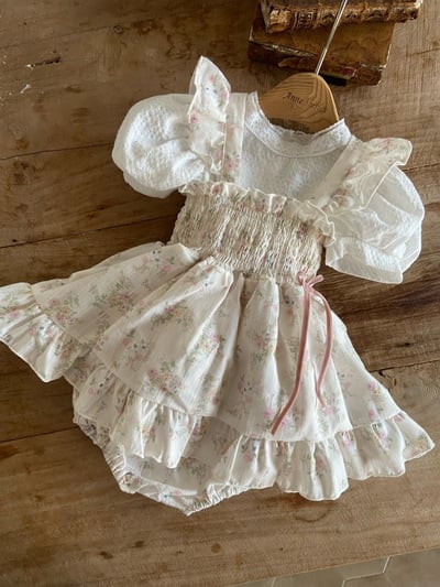 Anne Shirley01｜(3m-22m) 2色荷葉碎花洋裝包屁衣17