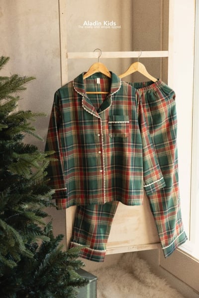 ALADIN24｜(mom-dad) 聖誕格紋家居套裝10