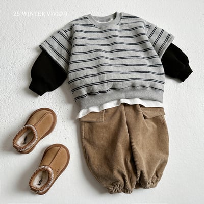 vivid65｜(78cm-125cm) 條紋撞色設計上衣7