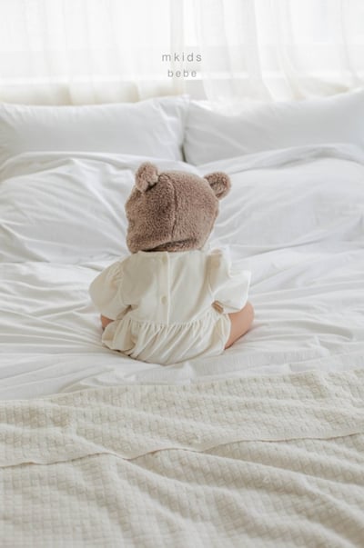 M-KIDS07｜(55-80cm) 2色法式絨面蕾絲包屁衣3