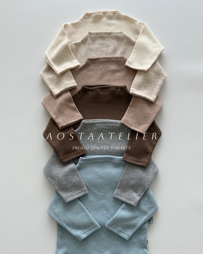 AOSTA47｜(6m-5y) 素面立領羅紋上衣1