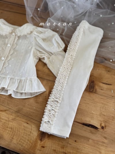 Marron52｜(1y-6y) 刺繡滾邊緊身褲9