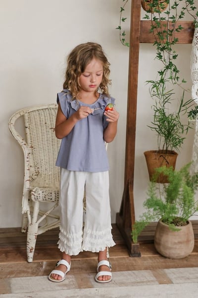 FLO36｜(75-140) 蕾絲花邊層次長褲4