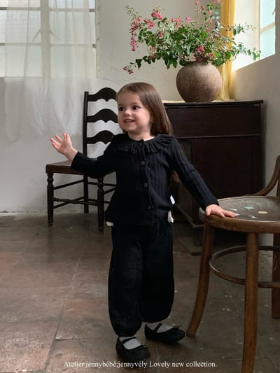 JE572｜(66-90cm) 荷葉領開襟外套/棉紗花邊束口褲11