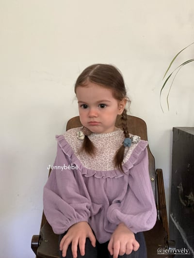 JE571｜(66-90cm) 暮丁香拼接荷葉邊包屁衣16