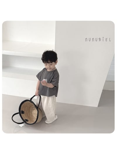 NUNU BIEL14｜(75-115cm) 素色棉寬褲9