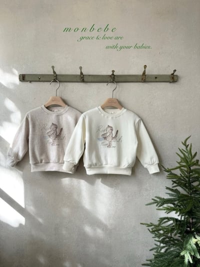 MONBEBE41｜(1y-8y) 法式小貓印花包屁衣1
